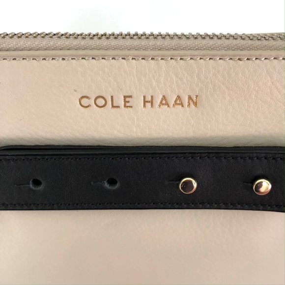Cole Haan Cream & Black Leather Tote